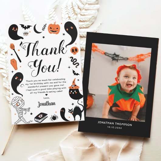 Halloween-Party-Foto Dankeskarte