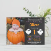 Halloween Party Foto Einladung (Stehend Vorderseite)