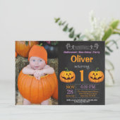 Halloween Party Foto Einladung (Stehend Vorderseite)