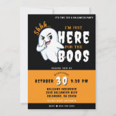 Halloween-Party Funny Ghost Just Here for Boos Einladung (Vorderseite)