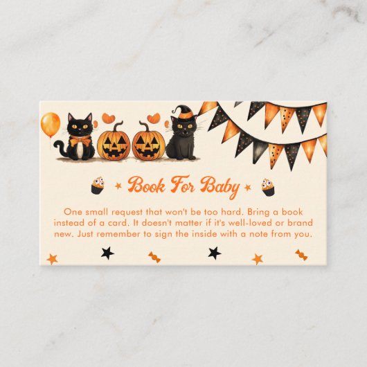 Halloween-Party für Baby Black Cat Begleitkarte (Vorderseite)