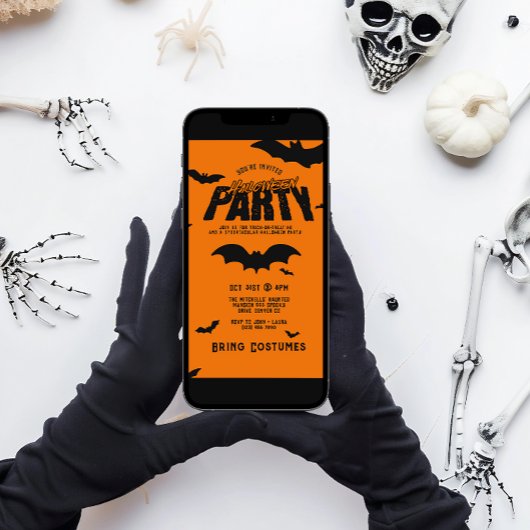 Halloween-Party für beängstigende Fledermäuse Einladung