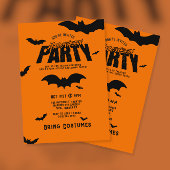Halloween-Party für beängstigende Fledermäuse Einladung