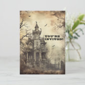 Halloween-Party für benutzerdefinierte Creepy-Mans Einladung (Stehend Vorderseite)