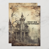 Halloween-Party für benutzerdefinierte Creepy-Mans Einladung (Vorne/Hinten)