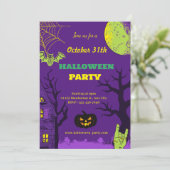 Halloween-Party für bunten Kreativität Einladung (Stehend Vorderseite)