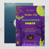 Halloween-Party für bunten Kreativität Einladung (Vorne/Hinten)
