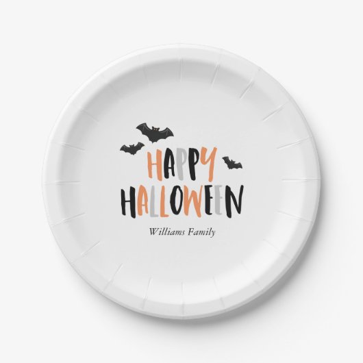 Halloween-Party für coole Fledermäuse Pappteller (Vorderseite)