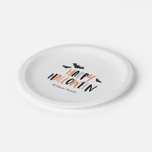 Halloween-Party für coole Fledermäuse Pappteller (Schrägansicht)