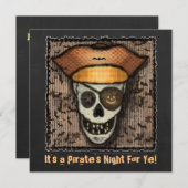 Halloween-Party für den Custom Pirate Skull Einladung (Vorne/Hinten)