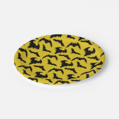 Halloween-Party für Gelb und Schwarze Fledermäuse Pappteller (Schrägansicht)