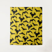 Halloween-Party für Gelb und Schwarze Fledermäuse Wandteppich (Vorderseite)