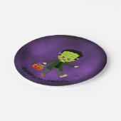 Halloween-Party für Kids Frankenstein Papierplatte Pappteller (Schrägansicht)