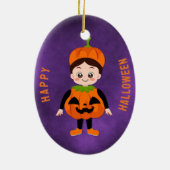 Halloween-Party für Kids Pumpkin Keramik Ornament (Hinten)