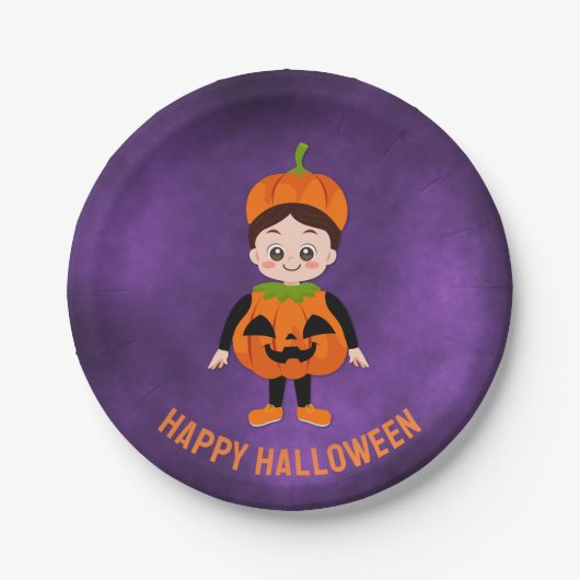 Halloween-Party für Kids Pumpkin Paper Plate Pappteller (Vorderseite)