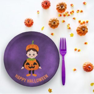 Halloween-Party für Kids Pumpkin Paper Plate Pappteller