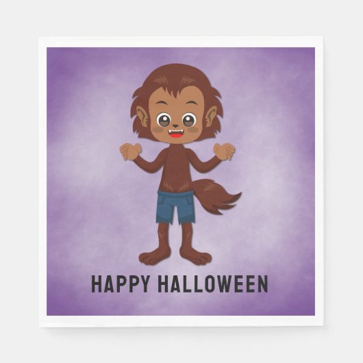 Halloween-Party für Kids Werewolf-Papier Serviette (Vorderseite)