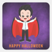Halloween-Party für Kinder Vampire Quadratischer Aufkleber (Vorderseite)