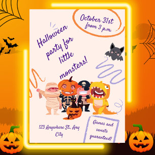 Halloween-Party für kleine Monster! Party der Kind Einladung