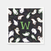 Halloween-Party für mit Monogramm Swoopings und Fl Serviette (Vorderseite)