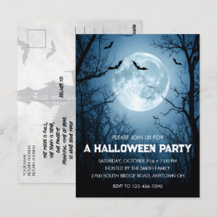 Halloween-Party für monolithische Fledermäuse Einl Postkarte