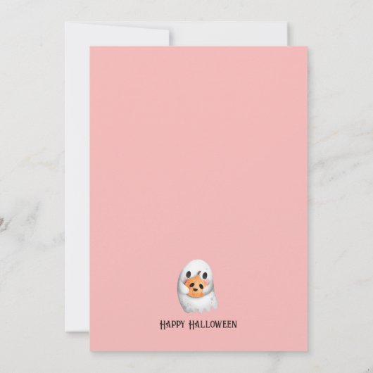 Halloween-Party für niedliche Ghost-Tricks oder Tr Einladung (Rückseite)