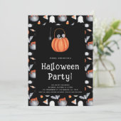 Halloween-Party für niedliche Kinder Einladung (Stehend Vorderseite)