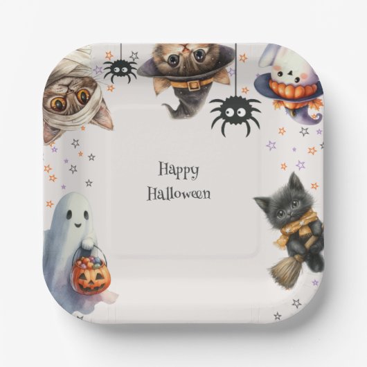 Halloween-Party für niedliche Kinder Pappteller (Vorderseite)