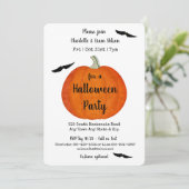 Halloween-Party für Orangen und Schwarze Kürbis un Einladung (Stehend Vorderseite)