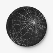 Halloween-Party für Schwarz-Weiß-Spider Pappteller (Vorderseite)