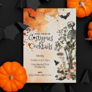 Halloween-Party für Spuk Kostüme und Cocktails Einladung