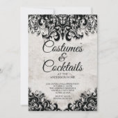 Halloween-Party für Vintage Cocktails und Kostüme Einladung (Vorderseite)