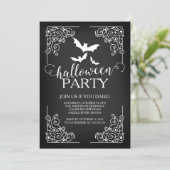 Halloween-Party für Vintage Fledermäuse Einladung (Stehend Vorderseite)