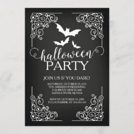 Halloween-Party für Vintage Fledermäuse Einladung