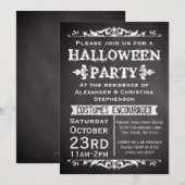 Halloween-Party für Vintage Tafelschilder Einladung (Vorne/Hinten)