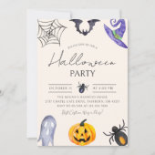 Halloween-Party für Wasserfarbenspotter Einladung (Vorderseite)