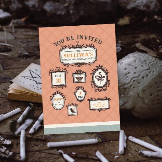 Halloween-Party Gallery Wall Frames Einladung