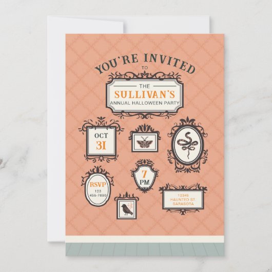 Halloween-Party Gallery Wall Frames Einladung (Vorderseite)