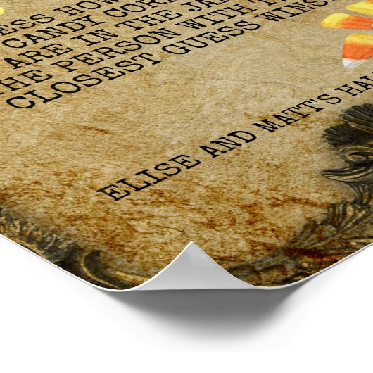 Halloween-Party Game Count the Candy Corn Poster (Ecke)