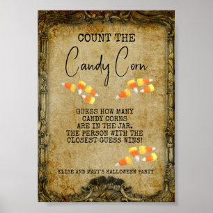 Halloween-Party Game Count the Candy Corn Poster
