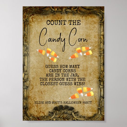 Halloween-Party Game Count the Candy Corn Poster (Vorne)