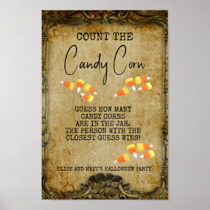 Halloween-Party Game Count the Candy Corn Poster