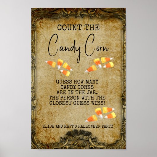 Halloween-Party Game Count the Candy Corn Poster (Vorne)