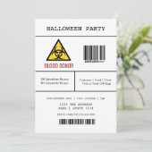 Halloween-Party gefährlicher Blutspender Einladung (Stehend Vorderseite)