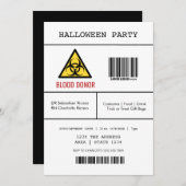 Halloween-Party gefährlicher Blutspender Einladung (Vorne/Hinten)