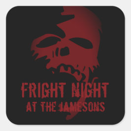 Halloween-Party Gefallen für Beängstigendes Roter  Quadratischer Aufkleber