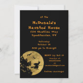 Halloween-Party geht rein oder fliegt hinein Einladung (Rückseite)