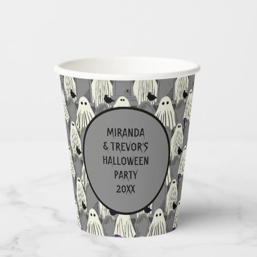 Halloween-Party-Geister und Kopfsteine Pappbecher (Vorderseite)