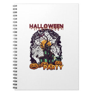 Halloween-Party Geisterhaus Baum Kürbisse Schwarz  Notizblock