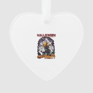 Halloween-Party Geisterhaus Baum Kürbisse Schwarz Ornament